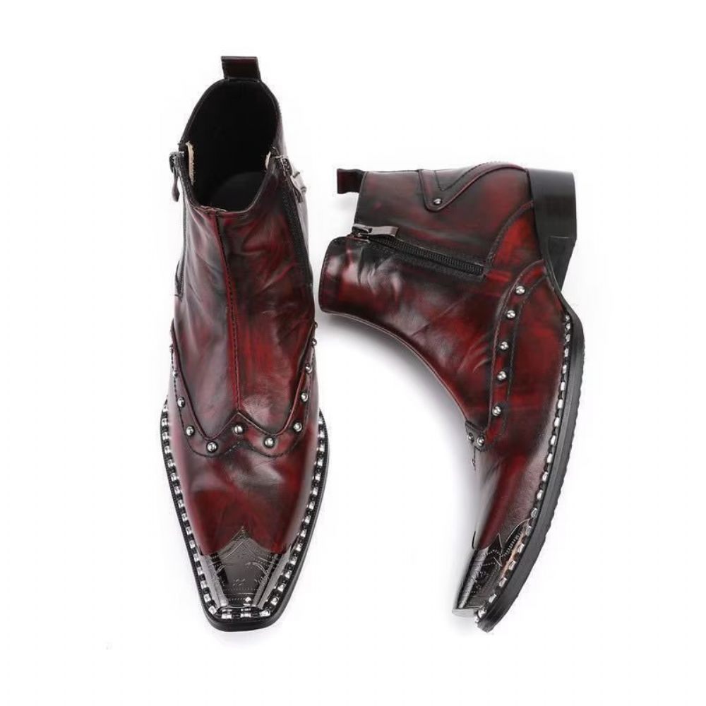 Bottes Pour Hommes Habillées Exotiques Flashy - Rouge