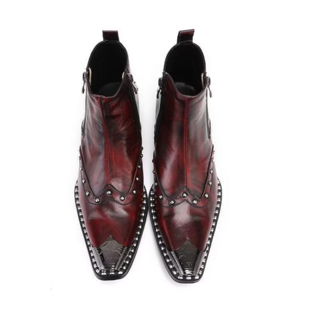 Bottes Pour Hommes Habillées Exotiques Flashy - Rouge