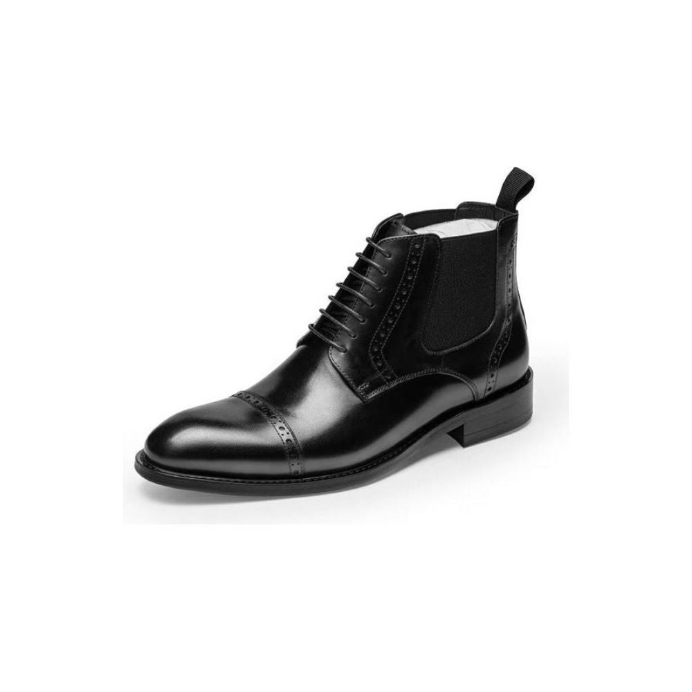 Bottes Pour Hommes Habillées À Fermeture Éclair Doublées Fourrure Luxe