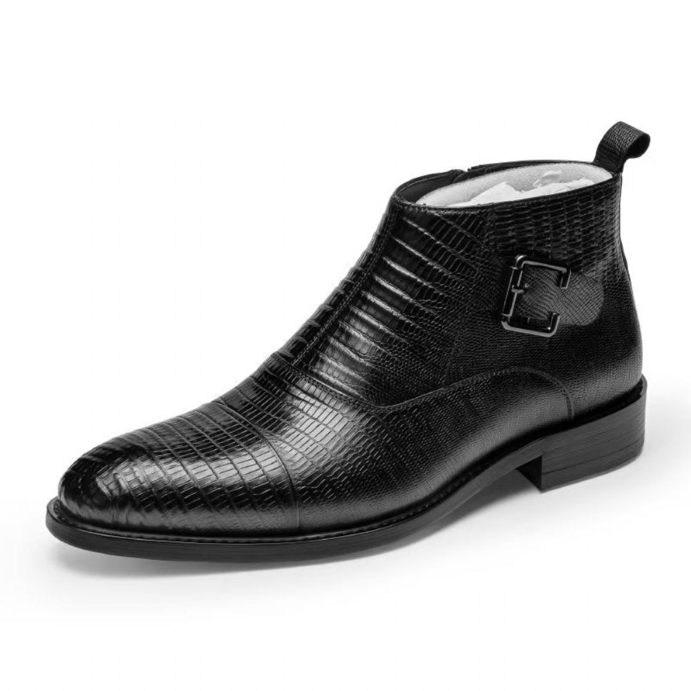 Bottes Pour Hommes Habillées Luxe Cuir Exotique - Noir