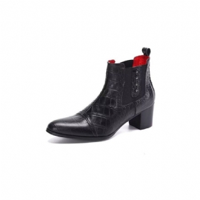 Bottes Pour Hommes Habillées Luxe Cuir Gaufré Croco