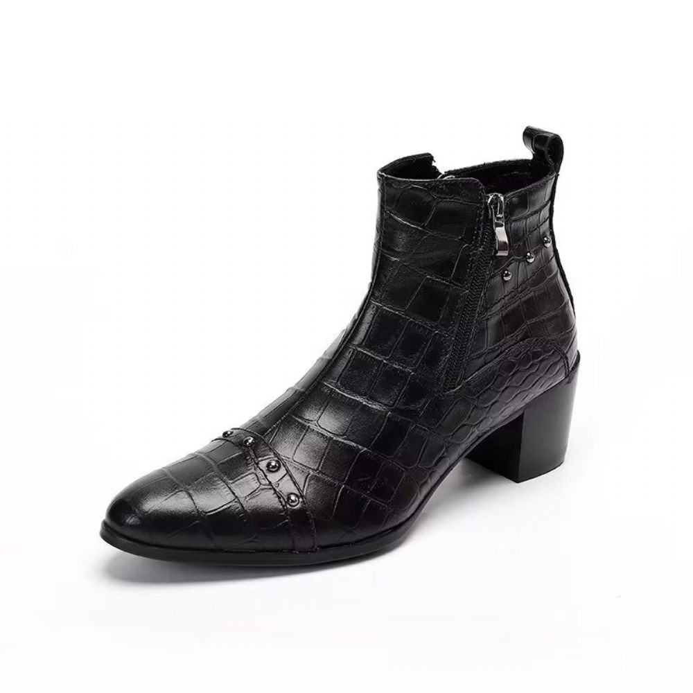 Bottes Pour Hommes Habillées Sophistiquées Cuir Crocodile Luxe