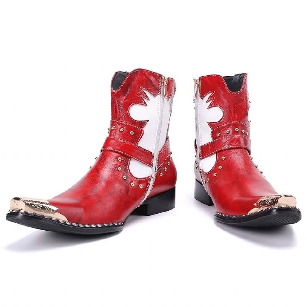 Bottes Pour Hommes Habillées Tendance - Rouge