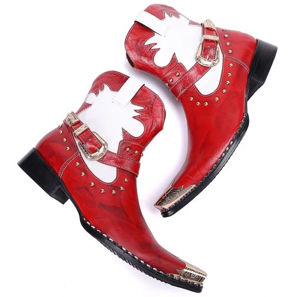 Bottes Pour Hommes Habillées Tendance - Rouge