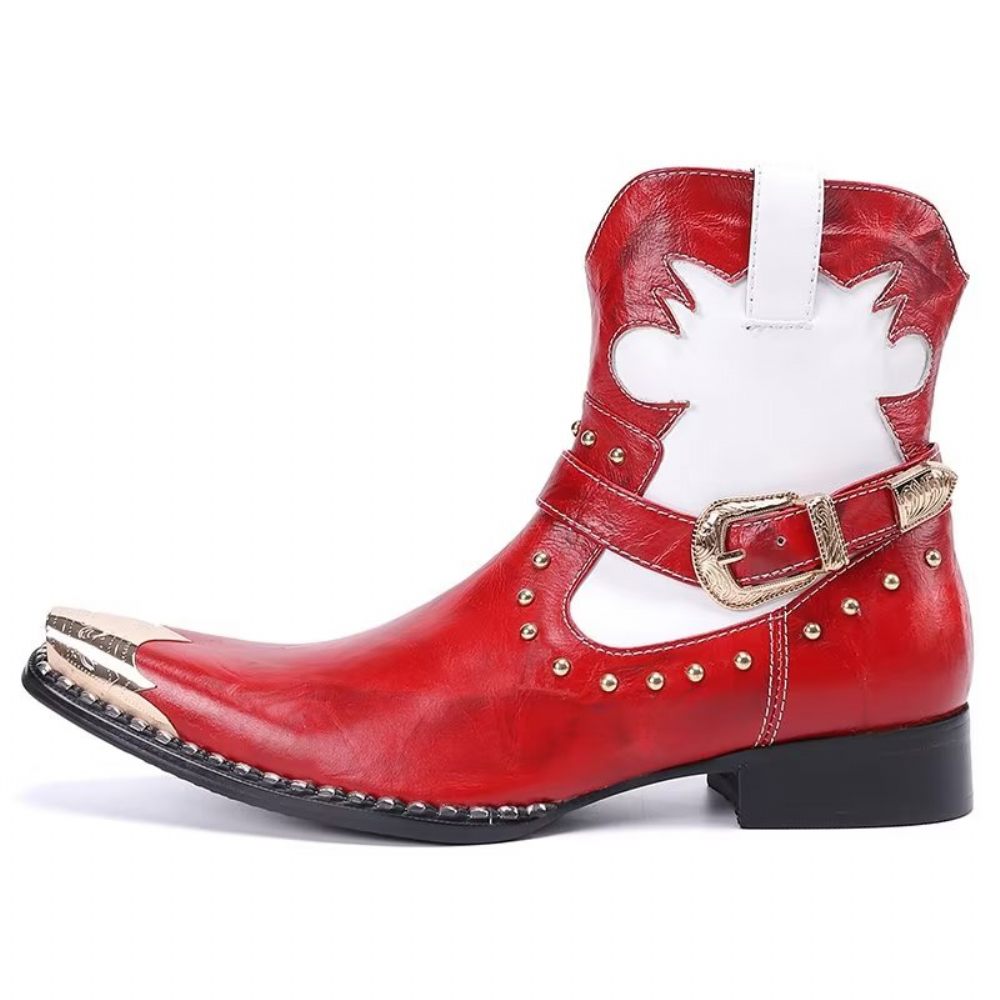 Bottes Pour Hommes Habillées Tendance - Rouge