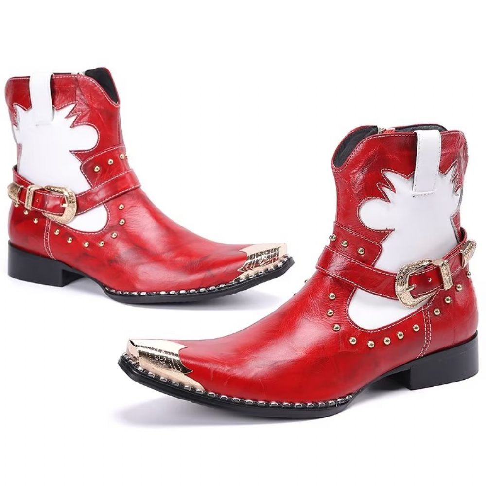 Bottes Pour Hommes Habillées Tendance - Rouge