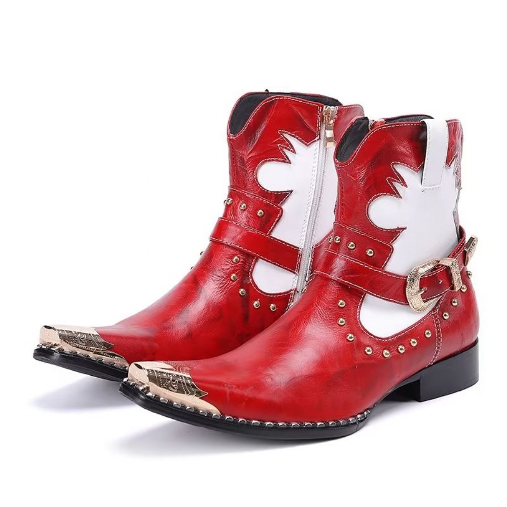 Bottes Pour Hommes Habillées Tendance - Rouge