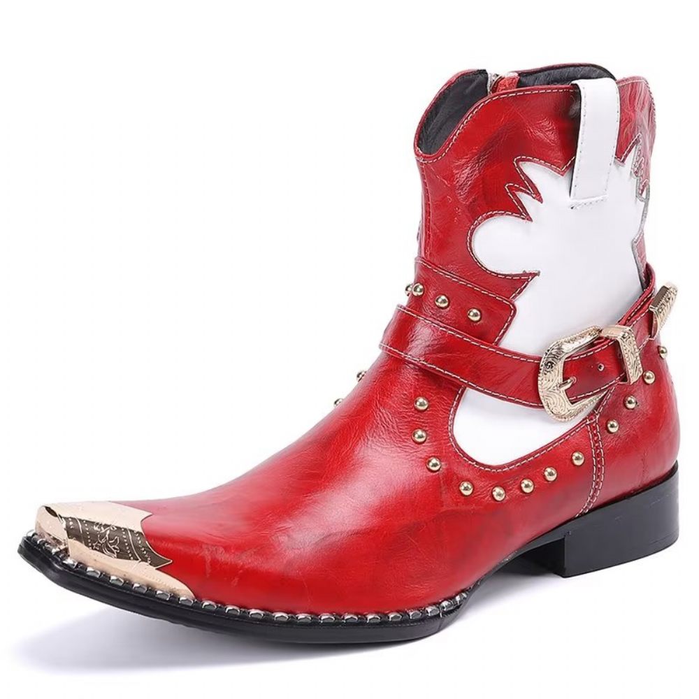 Bottes Pour Hommes Habillées Tendance - Rouge