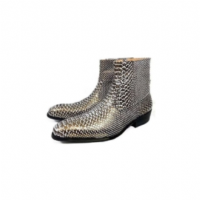 Bottes Pour Hommes Loisirs Zippées Cuir Vache Opulentes