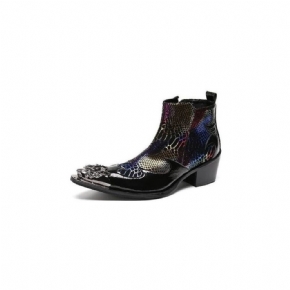 Bottes Pour Hommes Mocassins Habillés Cuir Style Serpent