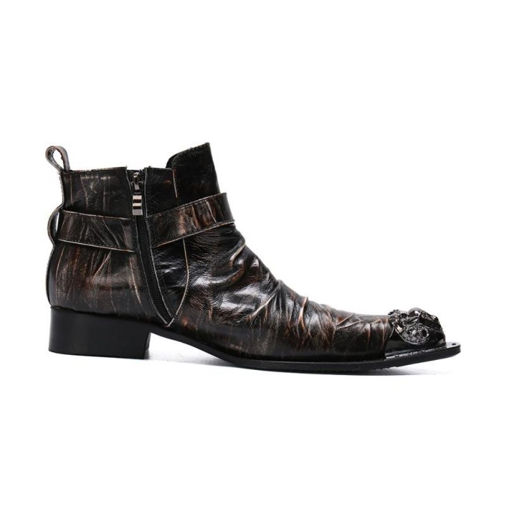 Bottes Pour Hommes Mocassins Habillés Luxe - Café