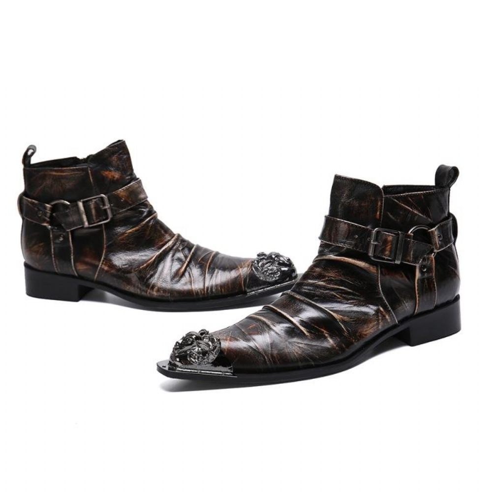 Bottes Pour Hommes Mocassins Habillés Luxe - Café