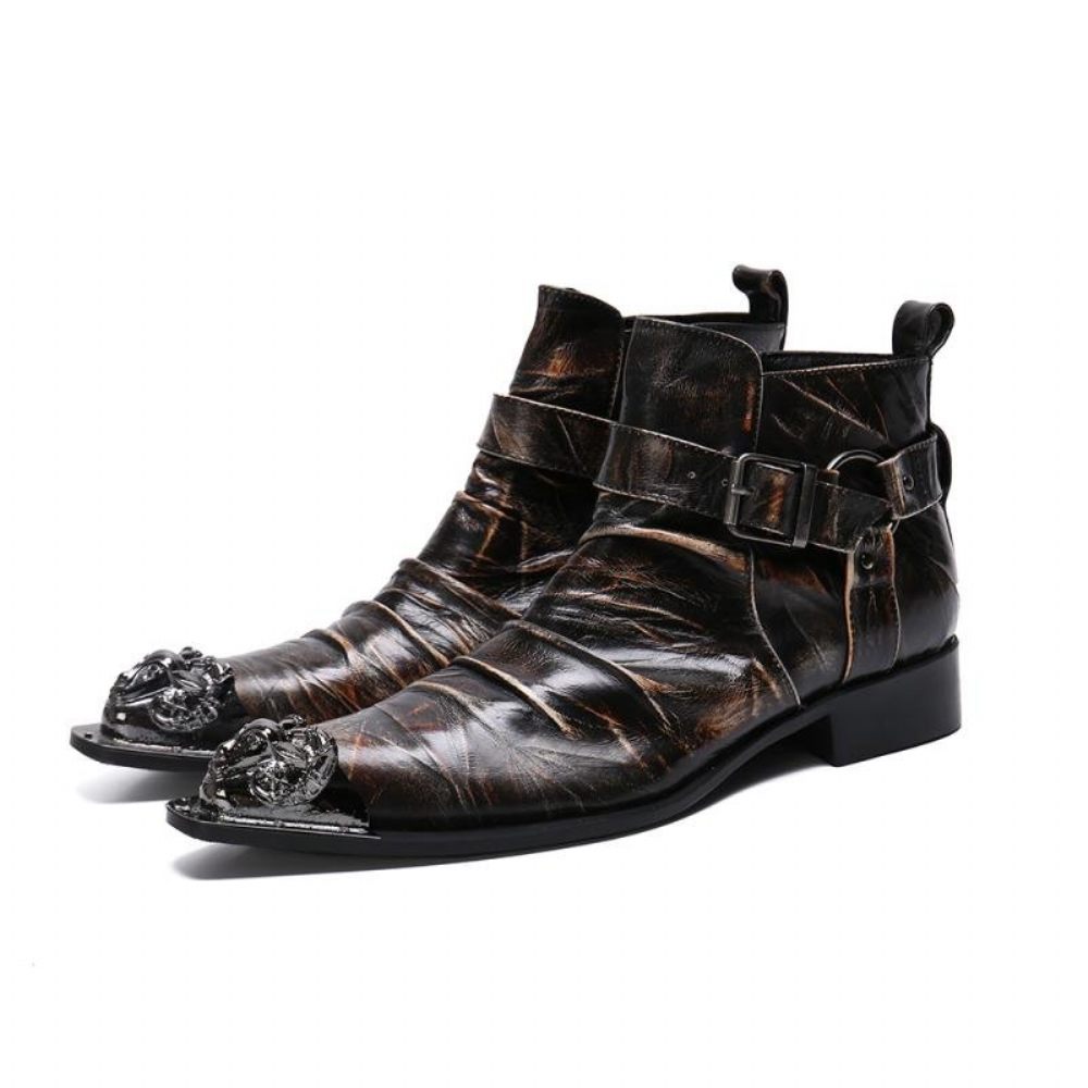 Bottes Pour Hommes Mocassins Habillés Luxe - Café