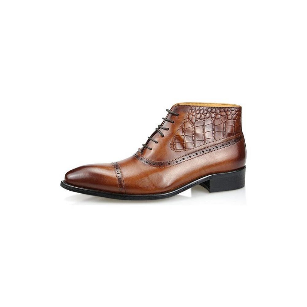 Bottes Pour Hommes Opulent Croctex Habillées À Bout Pointu - Café