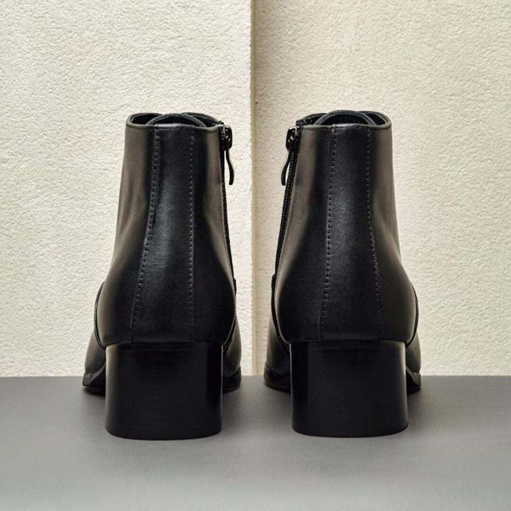 Bottes Pour Hommes Pointues À Lacets - Noir