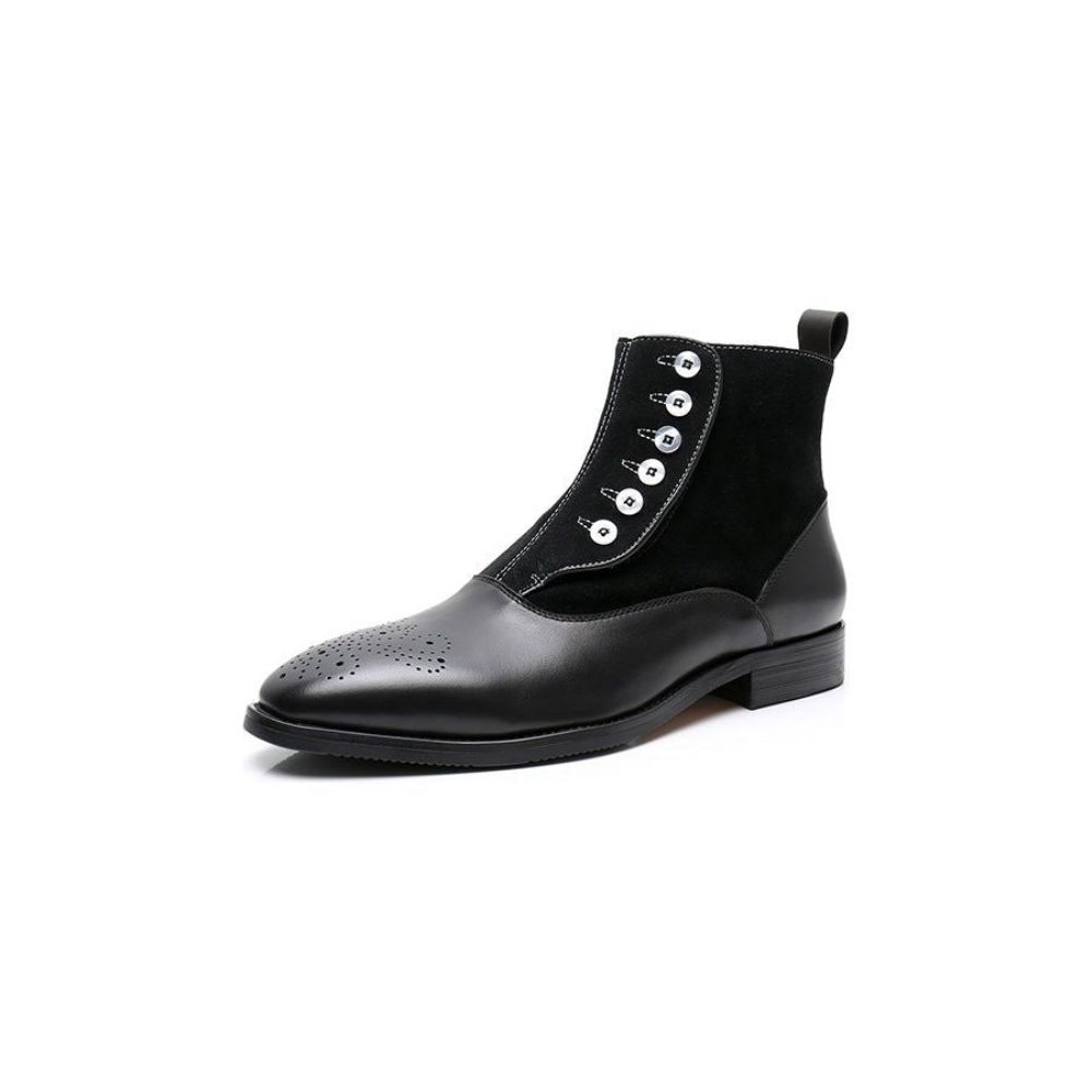 Bottes Pour Hommes Regal Alligator Texture Wingtip Bottines - Noir