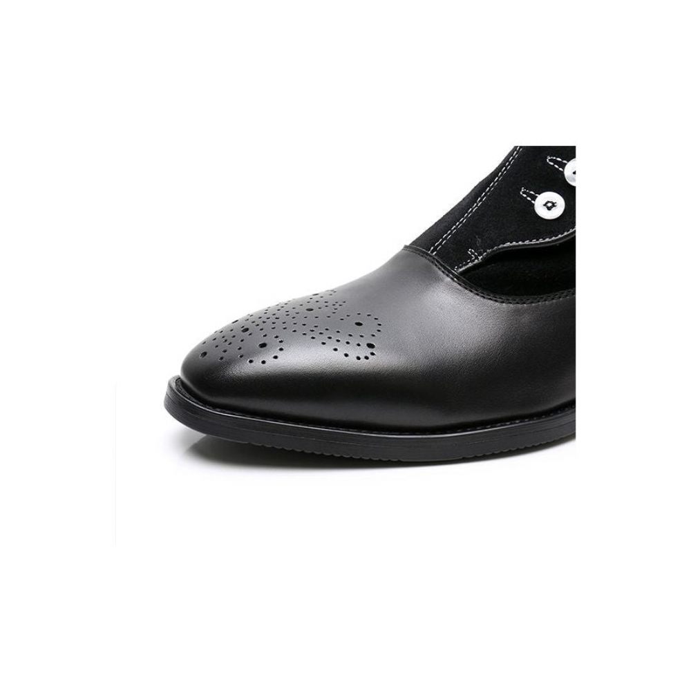 Bottes Pour Hommes Regal Alligator Texture Wingtip Bottines - Noir