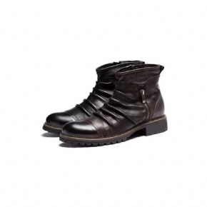 Bottes Pour Hommes Rétro Chic Exotique Fermeture Éclair Bottines Moto