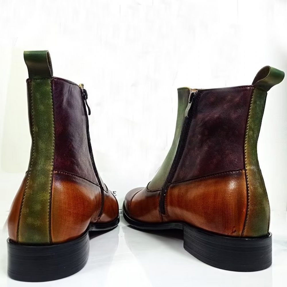 Bottes Pour Hommes Zippées Loisirs Artisanales - Vert