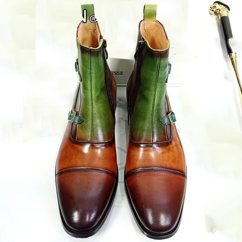 Bottes Pour Hommes Zippées Loisirs Artisanales - Vert