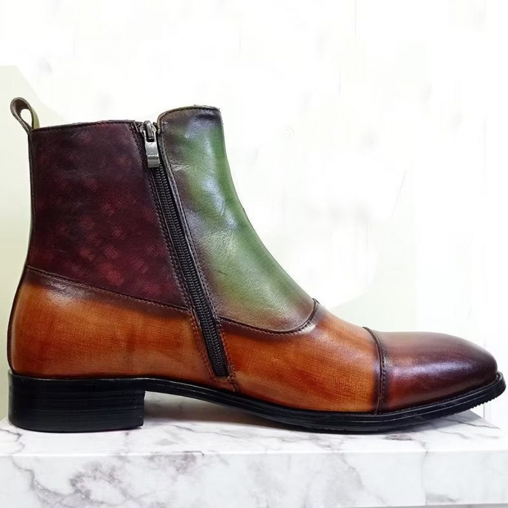 Bottes Pour Hommes Zippées Loisirs Artisanales - Vert