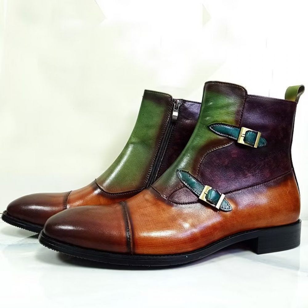 Bottes Pour Hommes Zippées Loisirs Artisanales - Vert