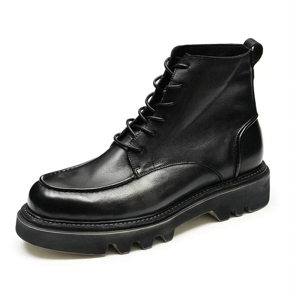 Bottes Loisirs Cuir Vache Pour Hommes - Noir