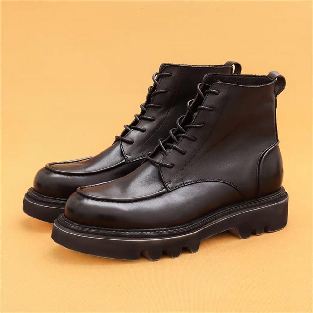 Bottes Loisirs Cuir Vache Pour Hommes - Noir