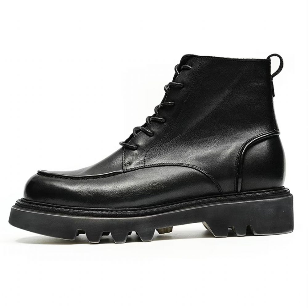 Bottes Loisirs Cuir Vache Pour Hommes - Noir