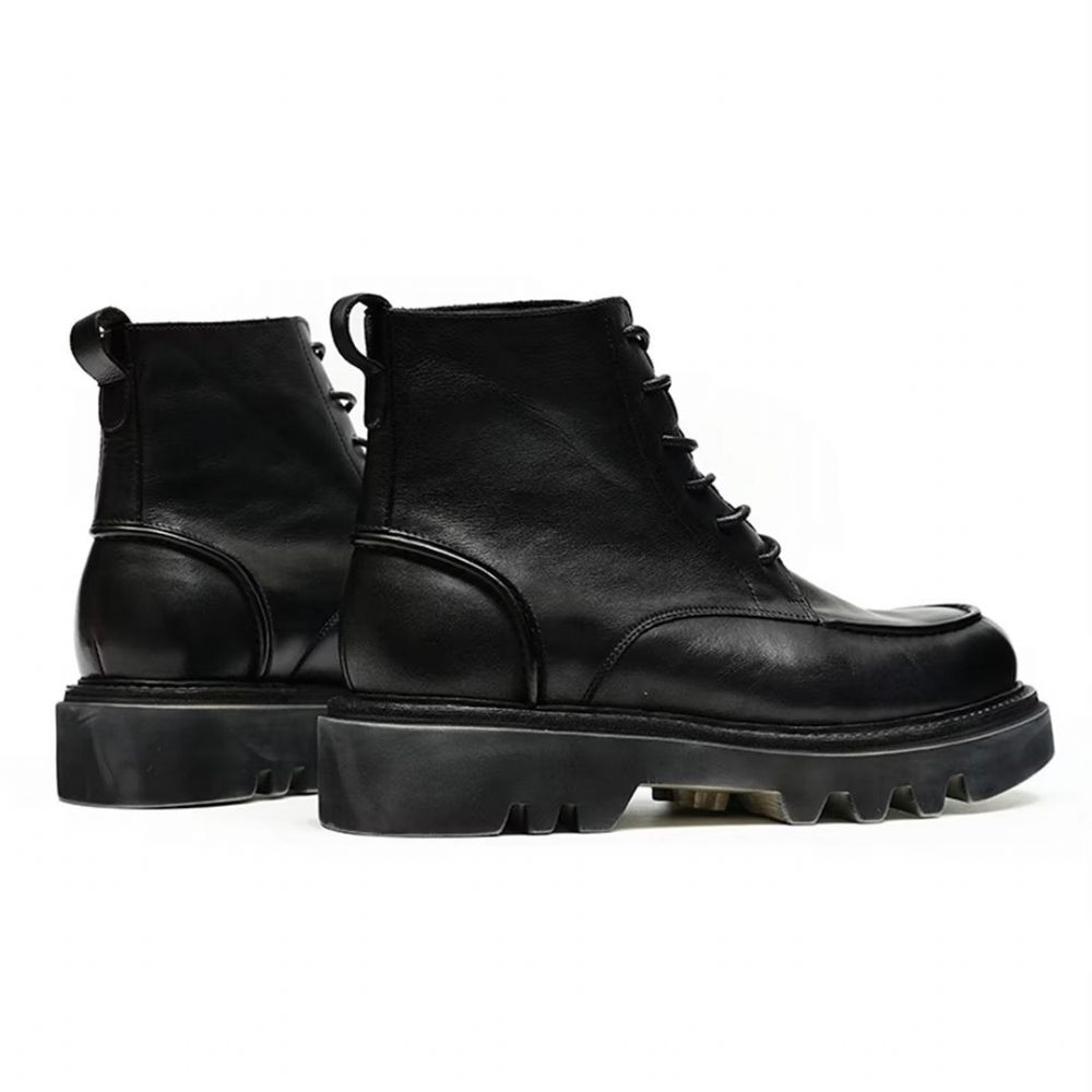 Bottes Loisirs Cuir Vache Pour Hommes - Noir