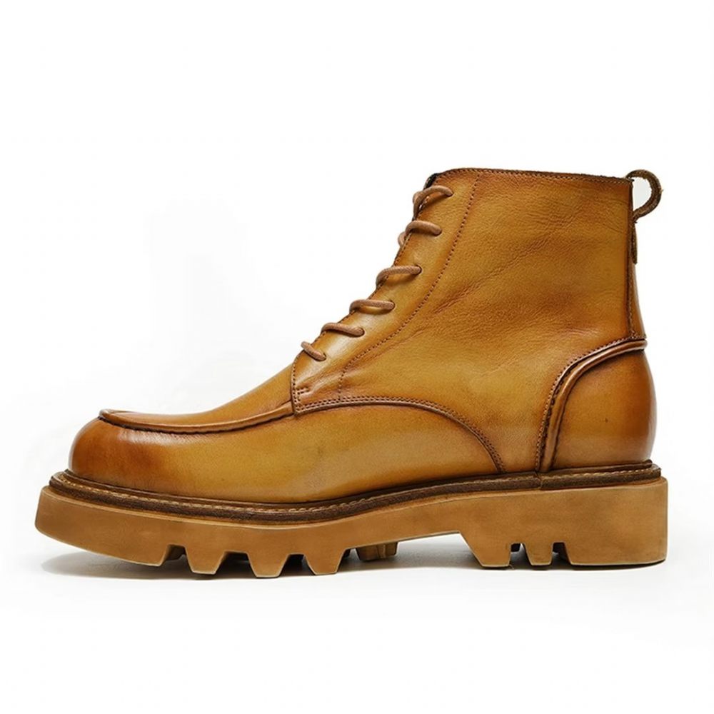 Bottes Loisirs Cuir Vache Pour Hommes - Marron