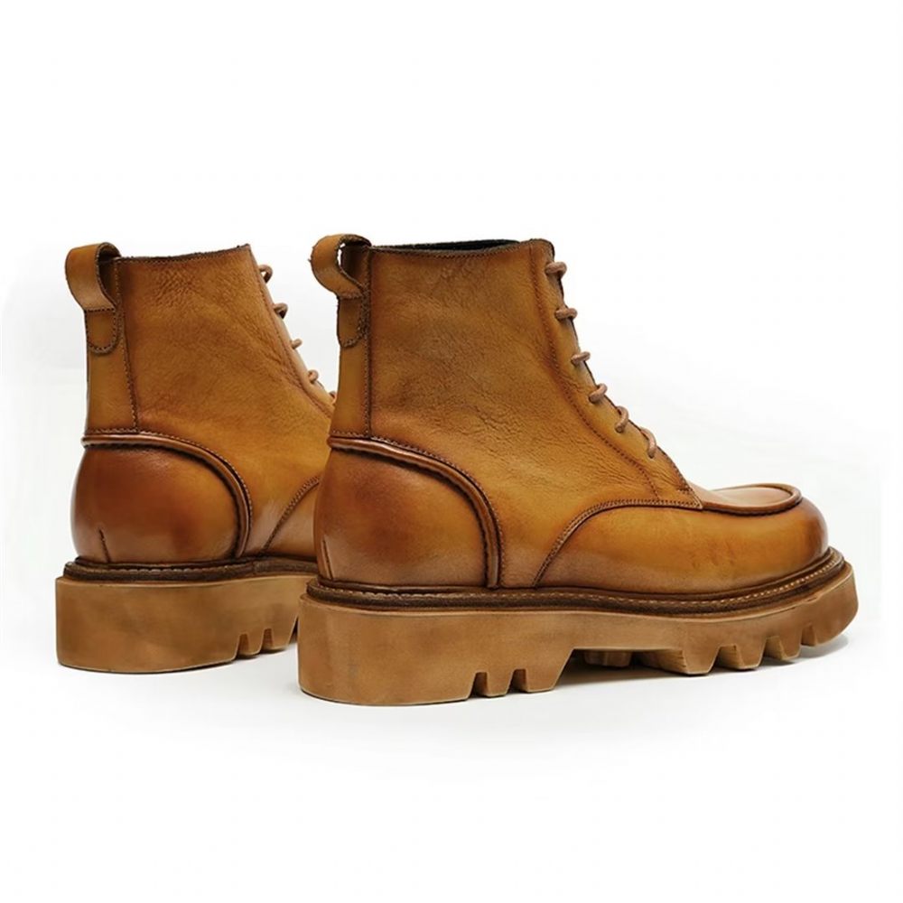 Bottes Loisirs Cuir Vache Pour Hommes - Marron