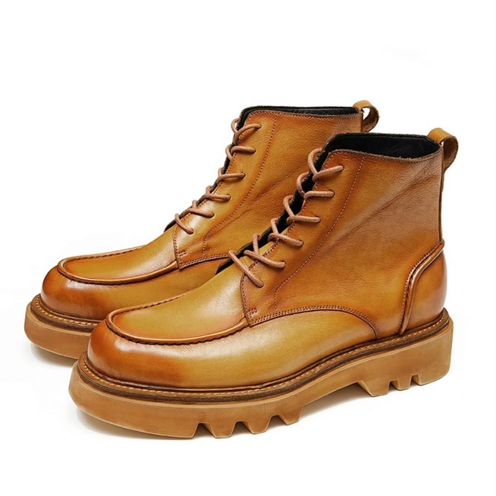 Bottes Loisirs Cuir Vache Pour Hommes - Marron