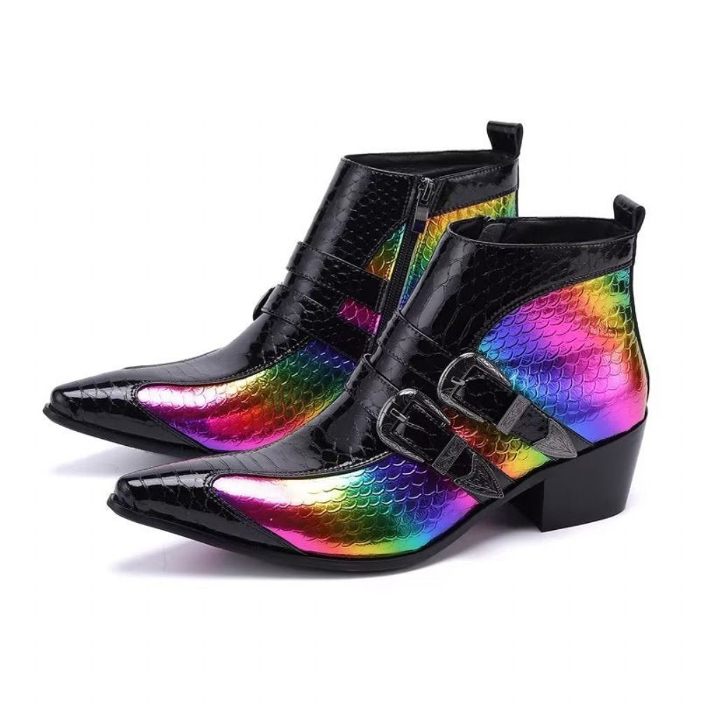 Bottes Luxe Pour Hommes Habillées Cuir Véritable Exotica - Multicolore