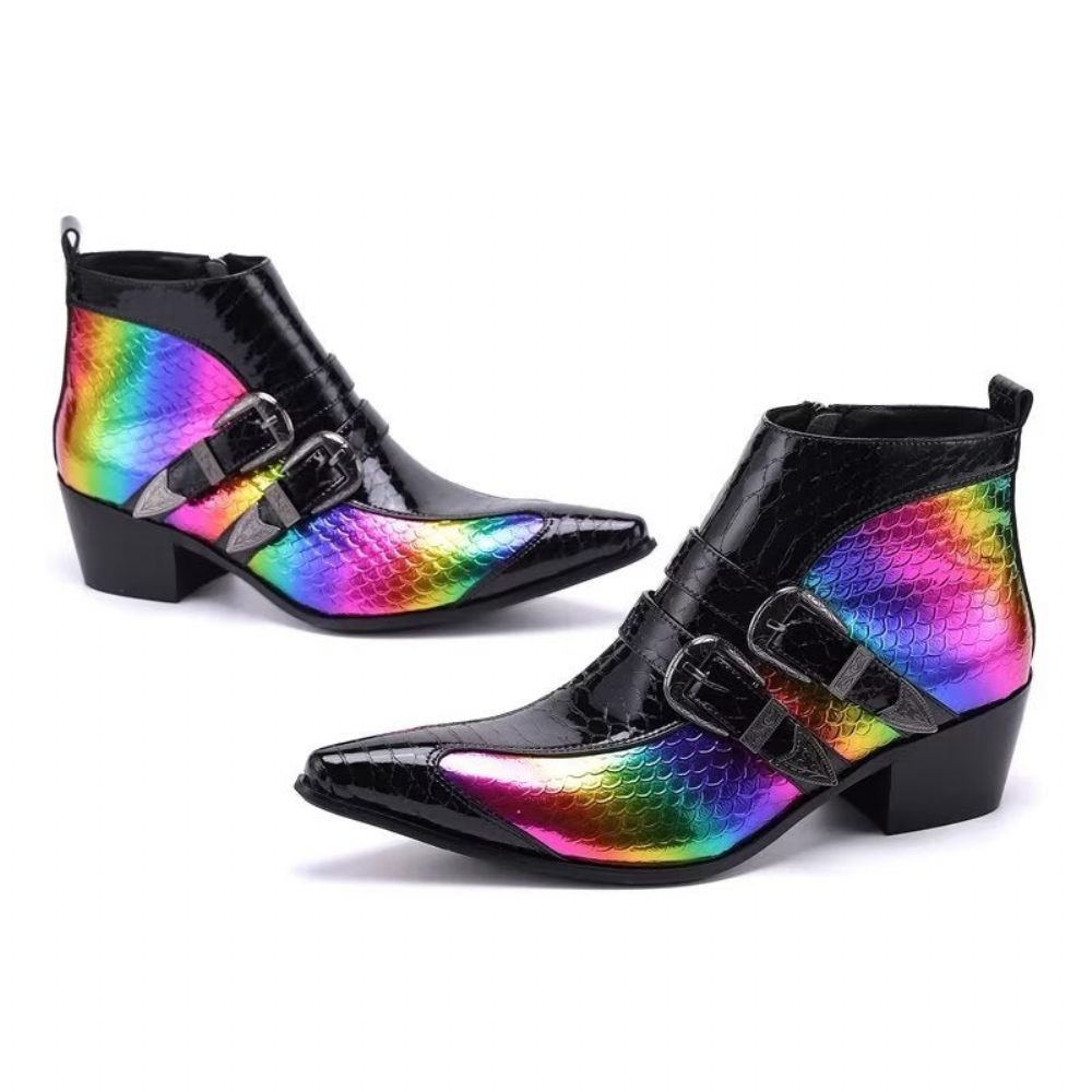 Bottes Luxe Pour Hommes Habillées Cuir Véritable Exotica - Multicolore