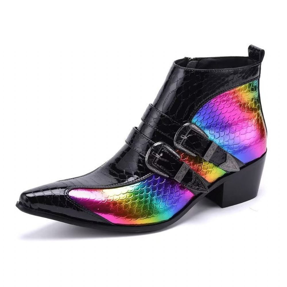 Bottes Luxe Pour Hommes Habillées Cuir Véritable Exotica - Multicolore