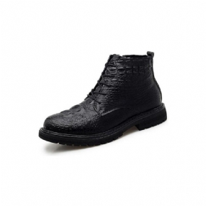 Bottes Neige Luxe Fourrure Crocodile Pour Hommes Bottines À Motif