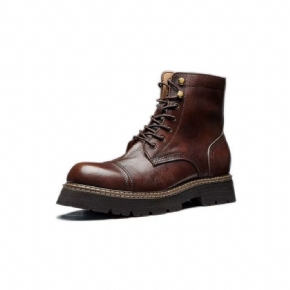 Bottines Élégantes À Lacets Cuir Vache Pour Hommes Bicolores