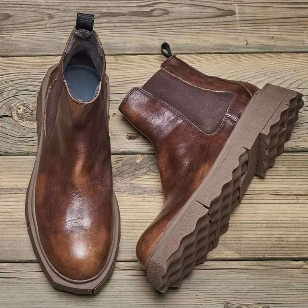 Bottines À Enfiler Elegance Pour Hommes - Café