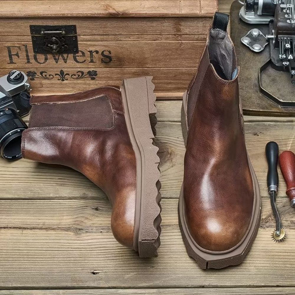 Bottines À Enfiler Elegance Pour Hommes - Café