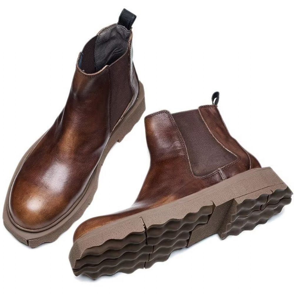 Bottines À Enfiler Elegance Pour Hommes - Café