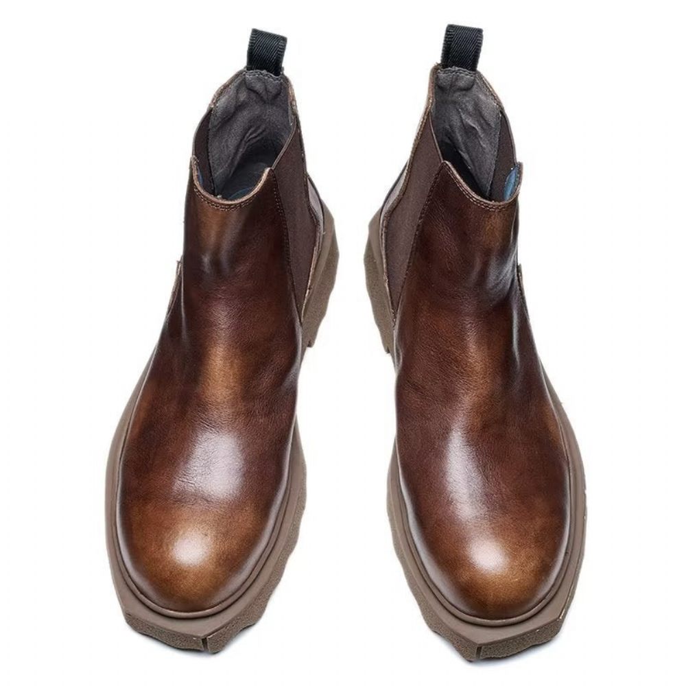 Bottines À Enfiler Elegance Pour Hommes - Café