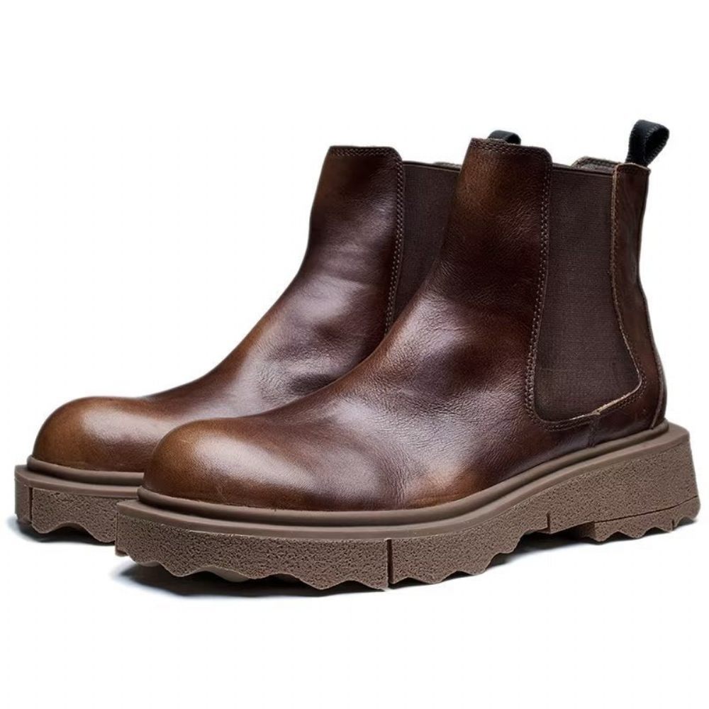 Bottines À Enfiler Elegance Pour Hommes - Café