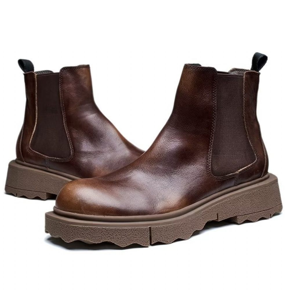 Bottines À Enfiler Elegance Pour Hommes - Café