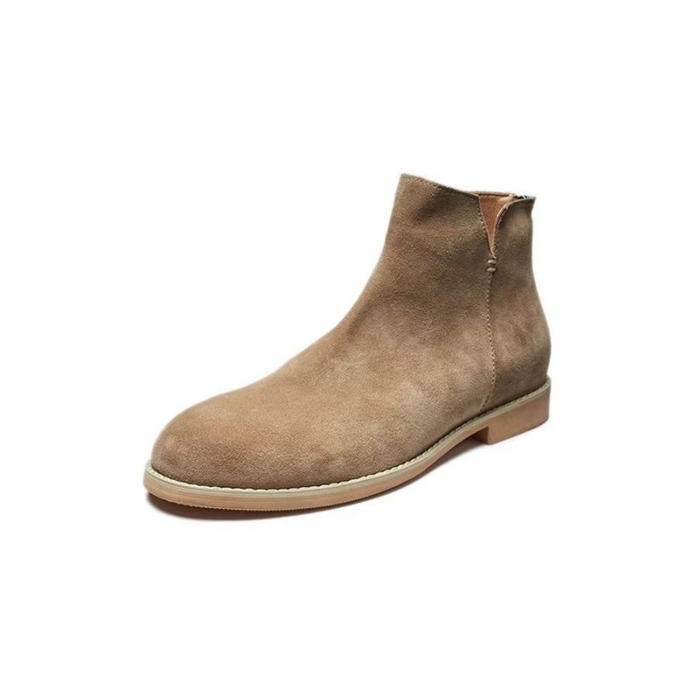 Bottines À Enfiler Élégantes Cuir Vache Pour Hommes