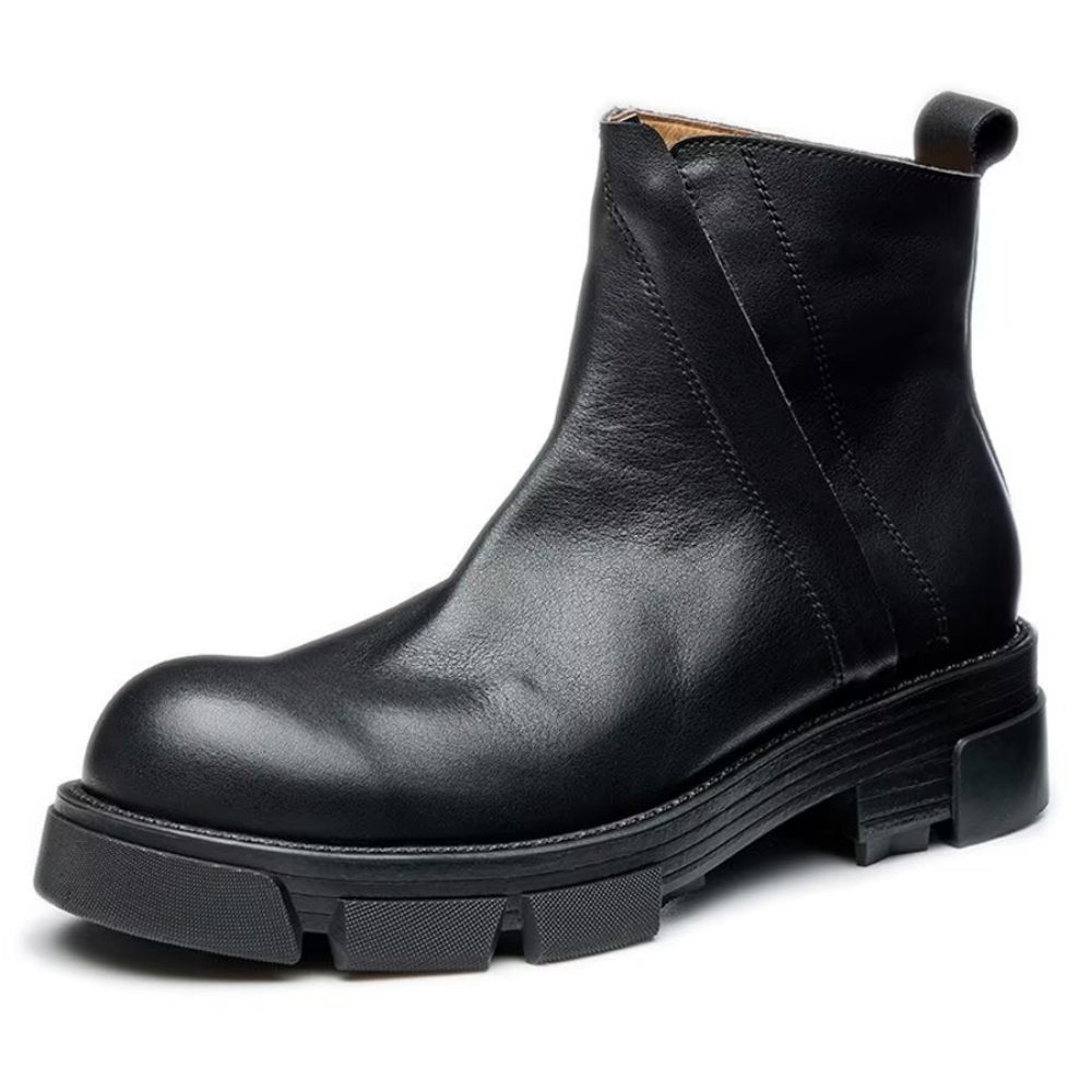 Bottines À Enfiler Élégantes Cuir Vache Pour Hommes Franges