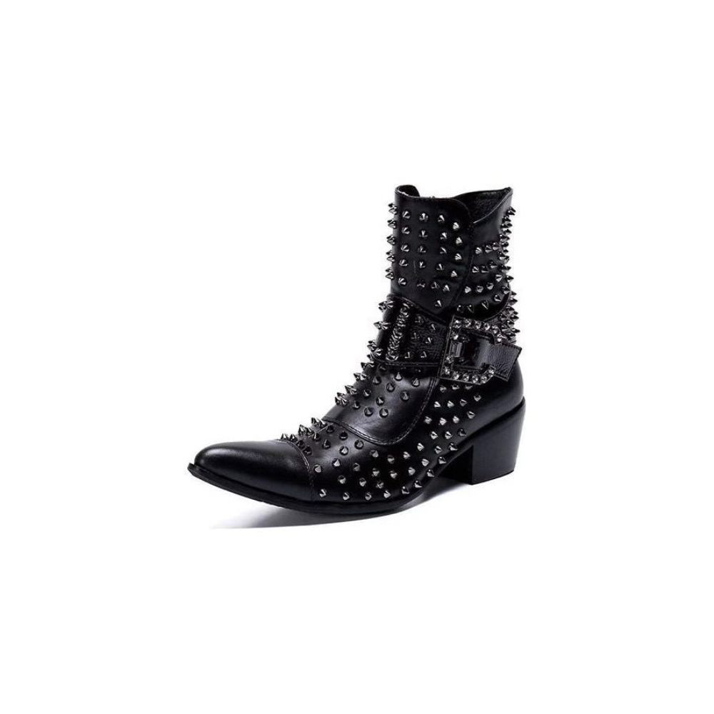 Bottines Homme Flashy Cuir Chic - Noir 1