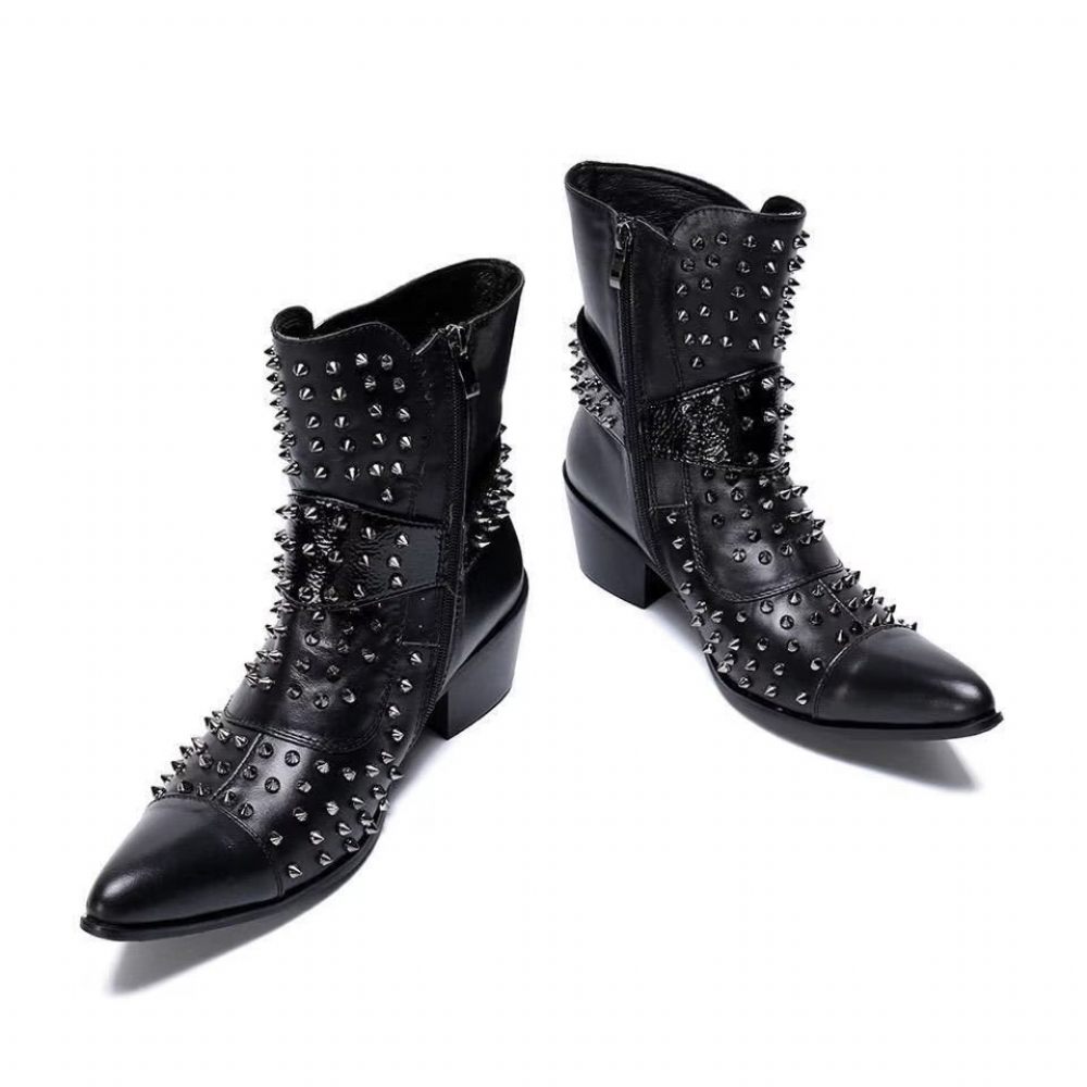 Bottines Homme Flashy Cuir Chic - Noir 1