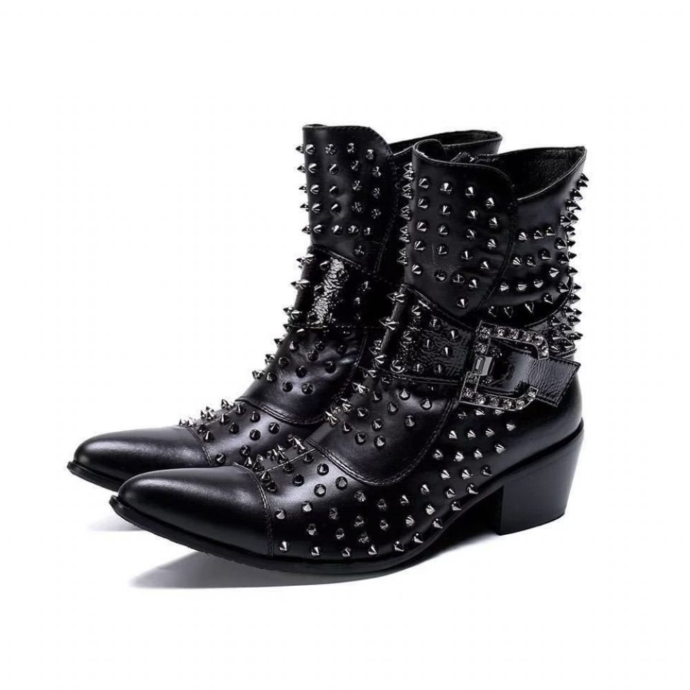 Bottines Homme Flashy Cuir Chic - Noir 1