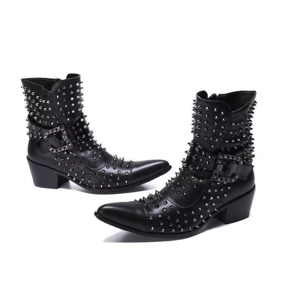 Bottines Homme Flashy Cuir Chic - Noir 1